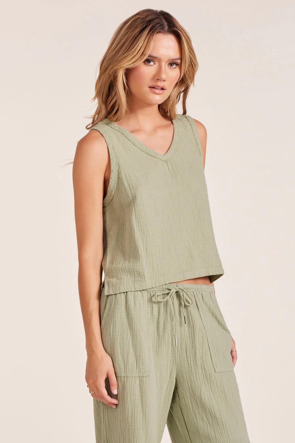 Courant Flow Neck Gauze Tank