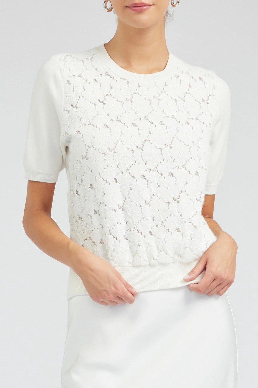 Fission Stella Crochet Detail Top