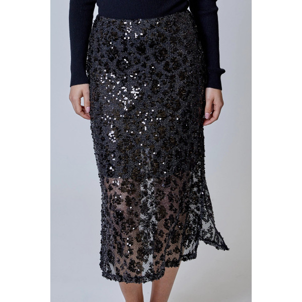 Zaffiro Leopard Midi Skirt