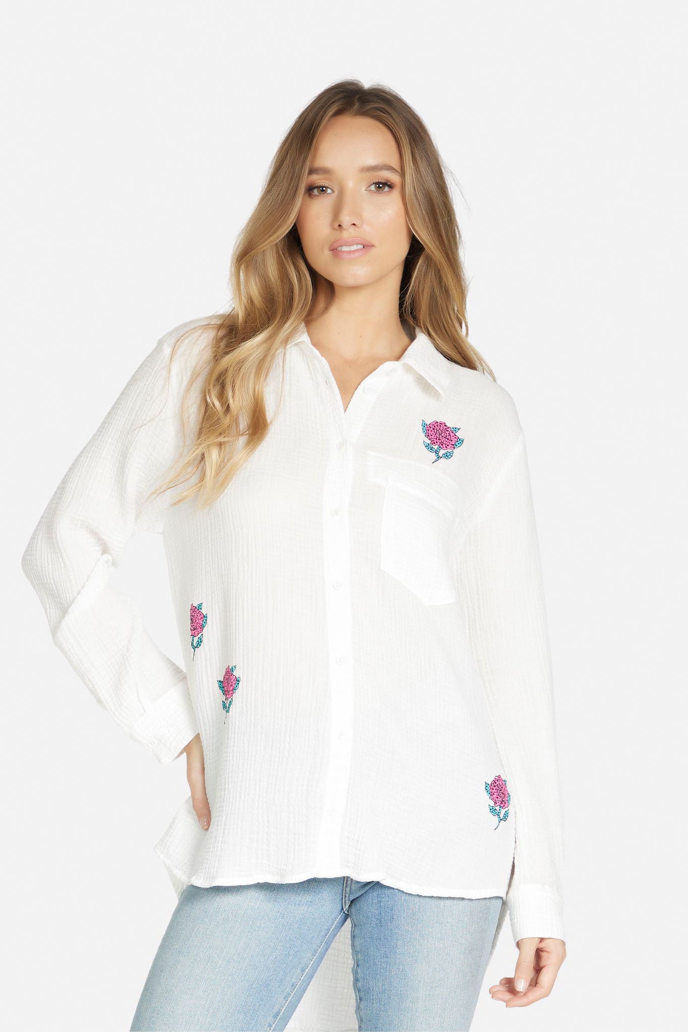 Ambra Paradox Crystal Rose Button Down