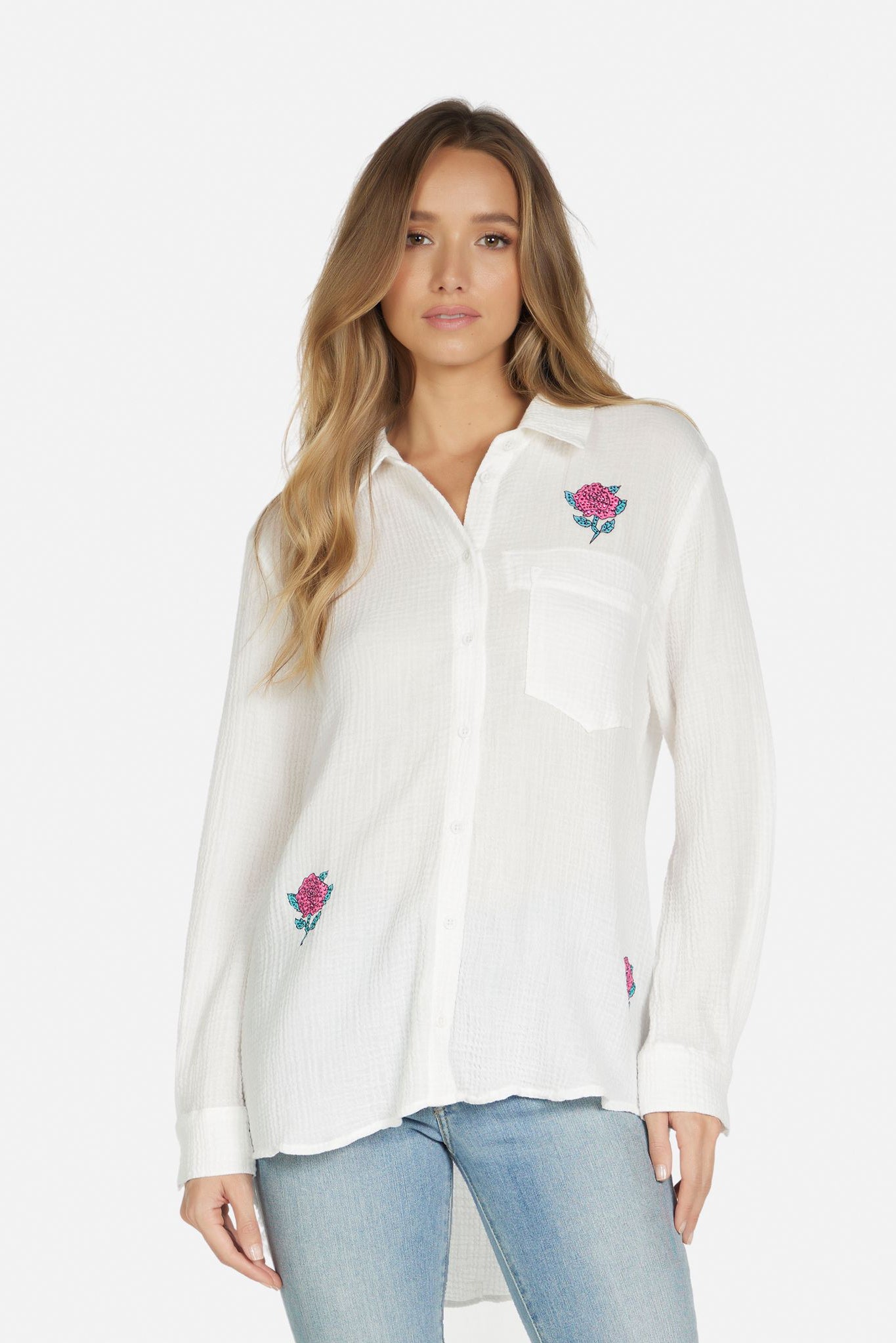 Ambra Paradox Crystal Rose Button Down