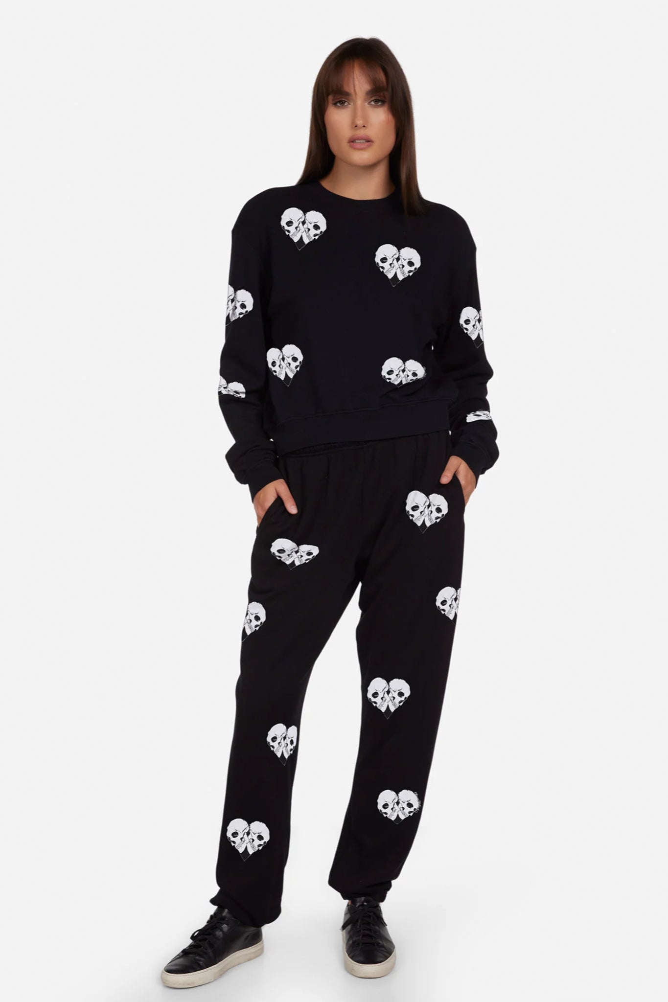 Structure Skull Heart Sweat Shirt