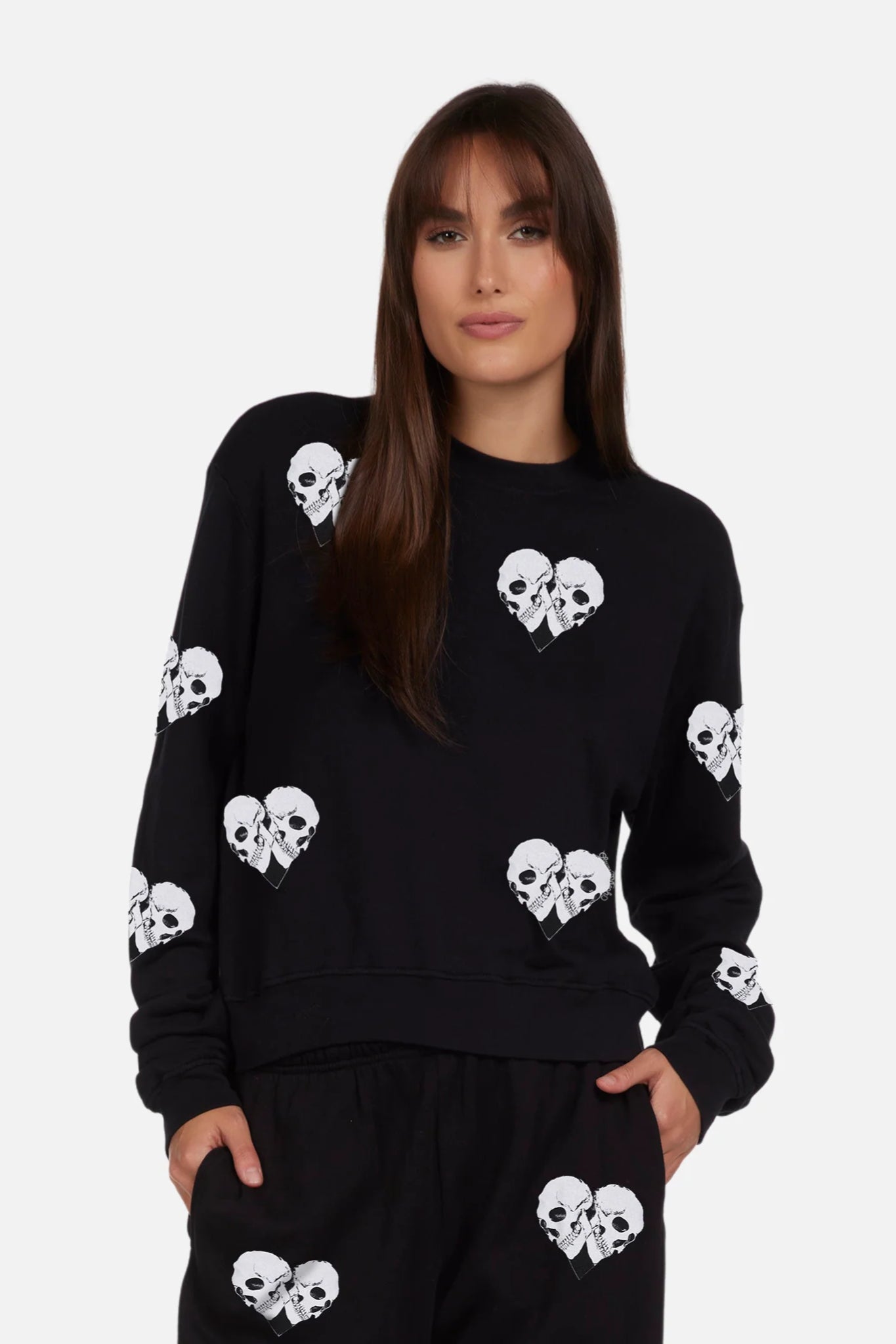 Structure Skull Heart Sweat Shirt