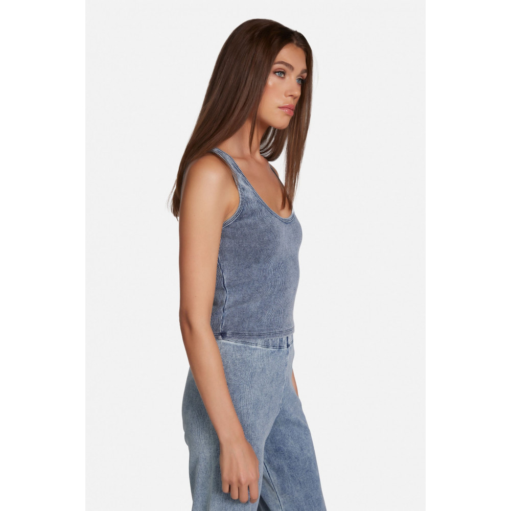 Tulle Denim Wash Tank