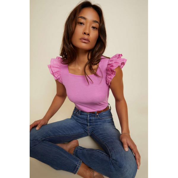 Ardore Square Neck Ruffle Top