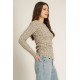 Mist Vibe Boat Neck Sweater Rib Long Sleeve