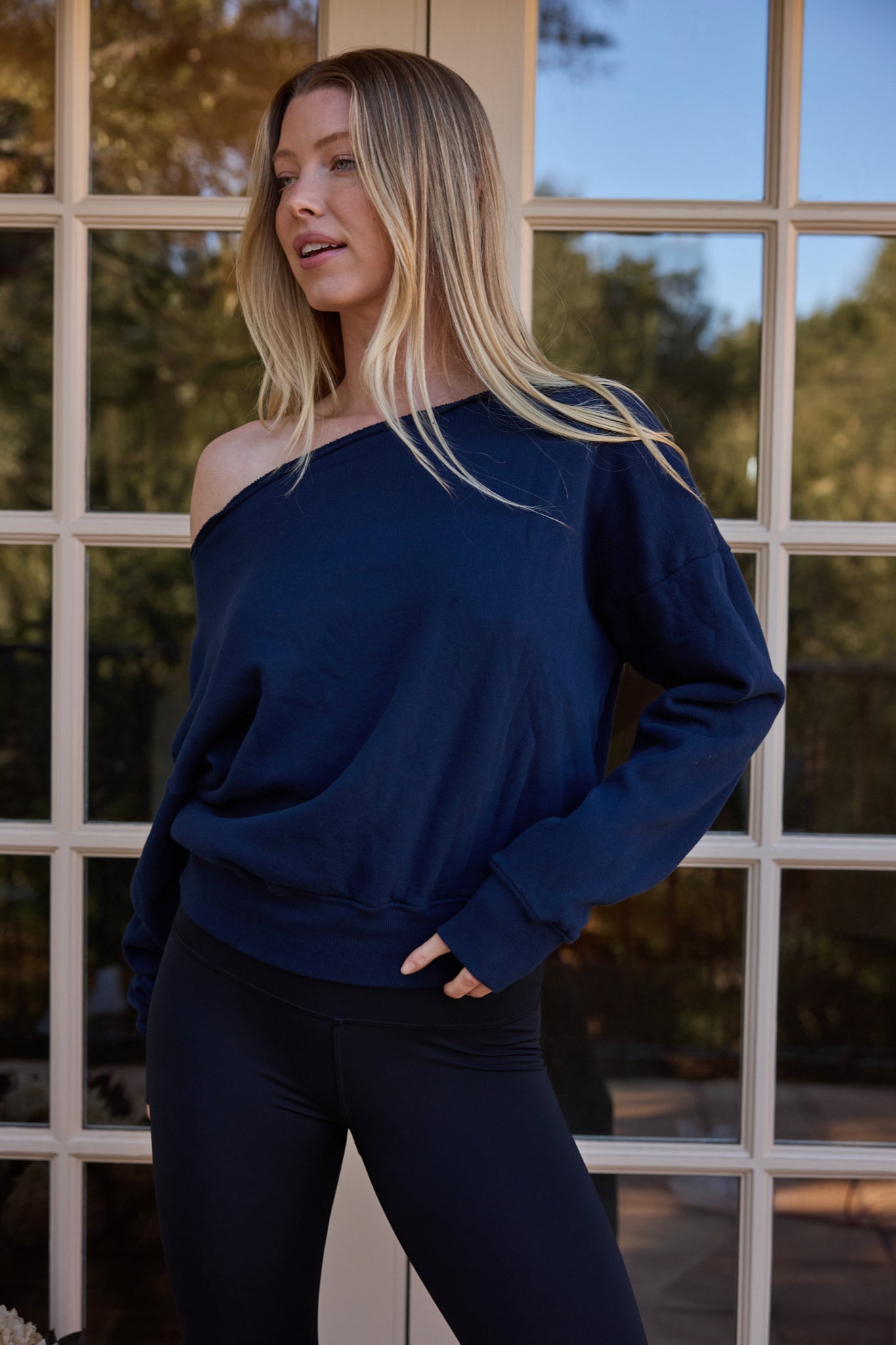 Arc Luxe Off The Shoulder Sweatshirt