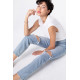 Taffetas High Rise Straight Jean