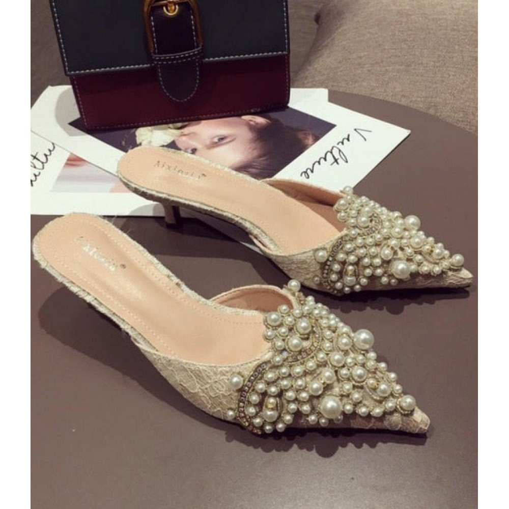 Sunset Vida Pearl Embellished Heels