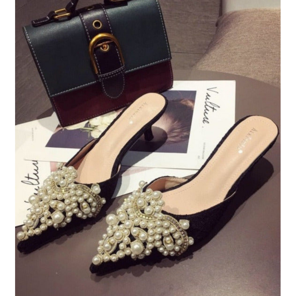 Sunset Vida Pearl Embellished Heels