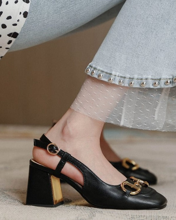 Minuit Vintage Thick Heels